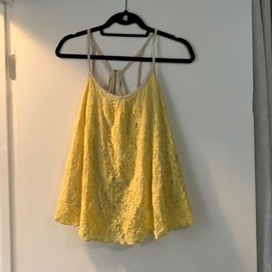Yellow lace tank